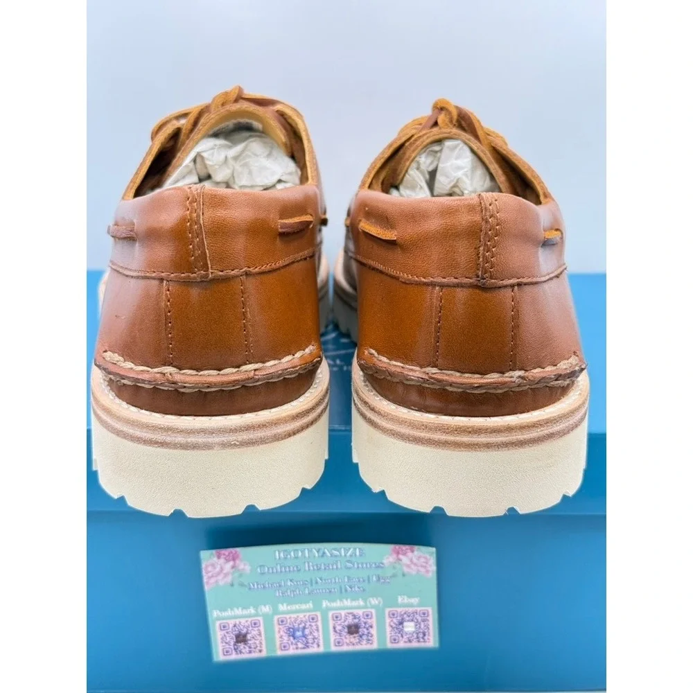 Sperry A/O 3-Eye Lug Tan Bronzer Leather Boat Shoe Men's NIB‎